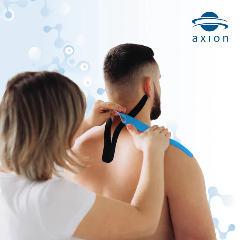60 Streifen Kinesiologie-Tape 5cm breit 25cm lang Precut auf 3 Rollen in mehreren Farben von axion - Image 3